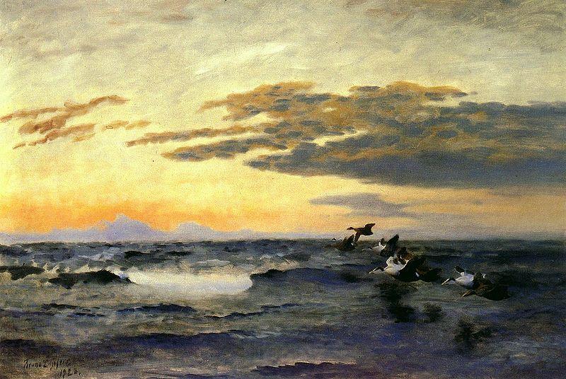 bruno liljefors Eiders at Sunrise